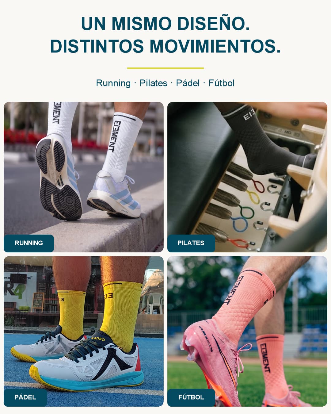 Calcetines Antideslizantes Largos Element Classic - vista 4 - Element Sport